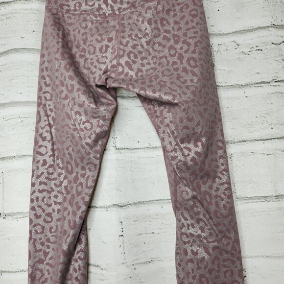 Zyia Mid Rise Cheetah Print Purple Full Length Leggings Womens Size 2 Athleisure - Picture 7 of 9